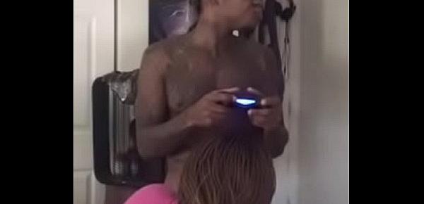  Getting some Head while on the PS4 Bust a Nice Load in her mouth